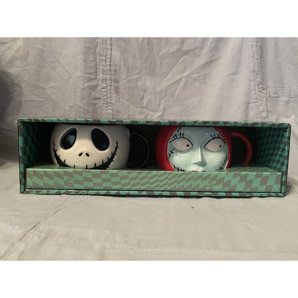 NEW Set of Disney Nightmare Before Christmas Jack & Sally Mug Set‎ in Box
